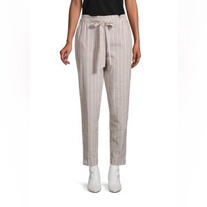 Beach Lunch Lounge Pinstripe Linen & Cotton Pants (Size L)